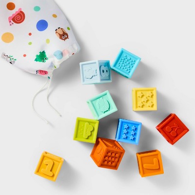 Silikonowe klocki do układania 10 szt, 6 mies.+