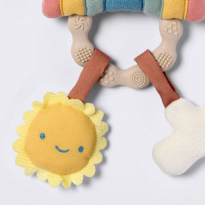 Pluszowa grzechotka ręczna – tęcza