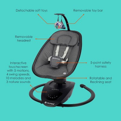 Huśtawka z elektronicznym panelem – czarna